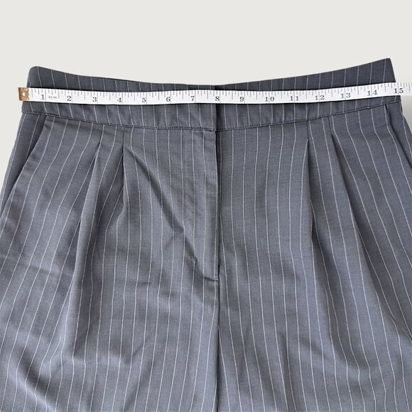 GLASSONS | 10 | High-Waisted Pinstripe Pants | Grey | Classic | Office | Basics - Picture 15 of 16